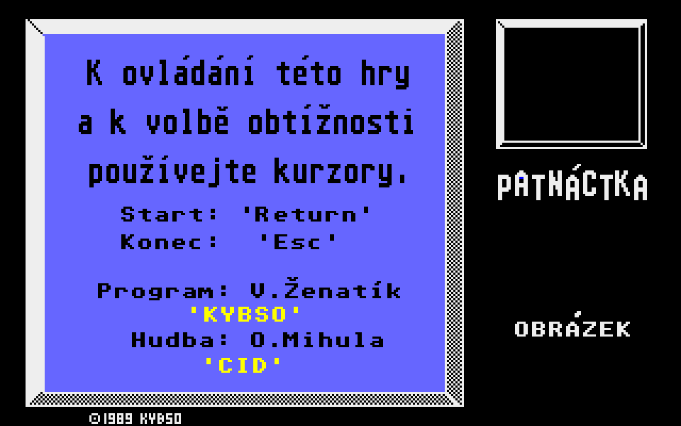 Patnáctka atari screenshot